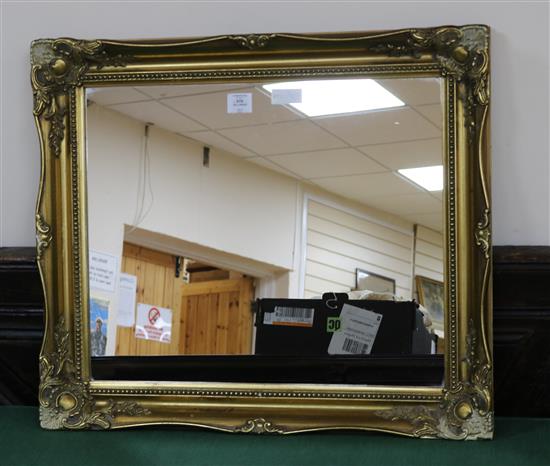 A gilt frame wall mirror, W.75cm